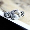 wholesale 925 Sterling Silver Lucky Koi Fish Ring for Women, Vintage National Tide Style Money and Yearly Abundance Adjustable Index Finger Ring New Arrival-0-5