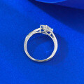 wholesale S925 Silver Mu Jing Jewelry 5*5mm Mini Diamond Princess Square Ring Wedding Band Daily Fashion Item-0-2