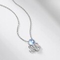 wholesale S925 Sterling Silver Fashionable Octopus Pendant Necklace with Aquamarine, Cute and Versatile-0-1