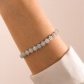 wholesale S925 Sterling Silver Fully Set Floral Bracelet for Women, Exquisite and Elegant, Versatile, Best-Seller on Independent Sites-0-3