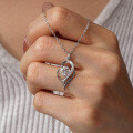 S925 Sterling Silver Pendant with D Color Moissanite Necklace, Women's Fashion Classic, Drop Shipping-0-4