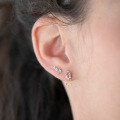 wholesale S925 Sterling Silver Mini Triangle Tassel Zircon Spiral Cartilage Stud Earrings, Creative And Versatile-0-1