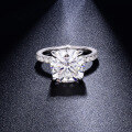 wholesale S925 silver plated with 18k gold new 5-carat cushion-cut moissanite women's luxury large-carat diamond ring-0-1