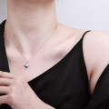 925 Sterling Silver 1-Carat Moissanite Pendant Necklace, Women's Ins Korean Style New Fashion-0-2