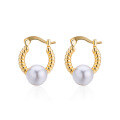 wholesale 925 Silver Twist Pearl Earrings, European and American Luxury Style, Fashionable and Versatile, Niche Design Ear Accessories-0-4