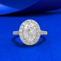 wholesale Metal material first: Frosted cut 7*10mm white diamond, set design to enhance diamond appearance, women's wedding ring set-R1502 White Diamond Pigeon Egg Ring Size 8