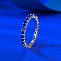 wholesale 925 Sterling Silver Red, Blue, and Green Thin Delicate Ring Fashionable Personality Ring Thin Row Diamond Ring Ins-R1247 Blue Diamond Ring  Size 8
