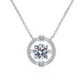 wholesale PT950-plated 925 sterling silver moissanite necklace for women, Valentine's Day gift, collarbone chain-0-4