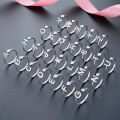 wholesale S925 Sterling Silver 26 Letters Alphabet Cross-Border Ring, Open Adjustable Unisex Jewelry for Men and Women-0-3
