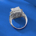 wholesale S925 silver new style luxury-set 10*14 asscher-cut high-carbon diamond ring-0-2