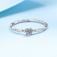 wholesale 925 Sterling Silver Women's Millennium Reincarnation Ring with 10-Point Moissanite, Factory Direct Supply-10-point Moissanite>No. 14