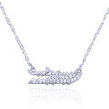 wholesale S925 Silver Korean Fashion Minimalist Cubic Zirconia Pendant Necklace for Women, Creative and Cute Alligator Pendant Wholesale-0-4