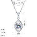 S925 Sterling Silver Moissanite Necklace with Waterdrop Hollow Pendant-0-3
