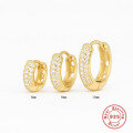 wholesale S925 Sterling Silver Luxurious Multi-Row Classic Diamond-Studded Hoop Earrings-0-0
