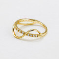 wholesale S925 Silver Plated 14K Gold White Zirconium Ring for Daily Wear, Niche and Light Luxury Style-0-2