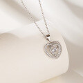 wholesale S925 Silver Korean Fashion Hollow Diamond-Encrusted Sweet Creative Beating Heart Pendant Necklace for Women-0-3