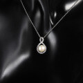 wholesale S925 Sterling Silver Natural Freshwater Pearl Necklace, Fashionable and Luxurious Personalized Elegance Collarbone Chain Pendant-0-3