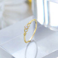 wholesale S925 silver plated with 14K gold versatile white zircon ring in retro luxury Rococo style jewelry-0-0