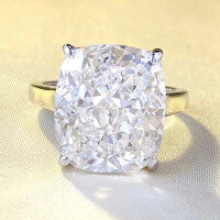 wholesale S925 Silver New High-End Simulated Diamond 12*14 White G Color Wedding Ring High Carbon Diamond Ice Flower Cut for Women-R701 White G Diamond No. 5