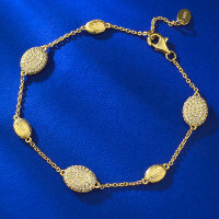 wholesale S925 Silver New Bohemian Style Brushed Bracelet for Men and Women, Fashionable and High-End-B090 Gold Bracelet [Adjustable] >925 Silver