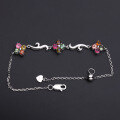 wholesale New S925 silver inlaid design-inspired natural tourmaline bracelet for women, creative princess-style gemstone bracelet-0-1