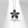 wholesale Designer-style S925 silver natural crystal pendant with 1ct floral motif and topaz gemstone necklace-0-1