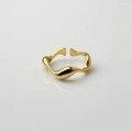 wholesale 925 Silver Tide Xiaobai Natural Curve Ring for Women, Irregular Line Ins Fashion Wave Pattern Smooth Surface Open Ring-0-0