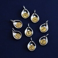 wholesale 925 Sterling Silver Zodiac Guardian Buddha Birth Year Pendant Charm DIY Handmade Bracelet Bead Keychain Accessory-Single Amitabha Buddha (without rope)