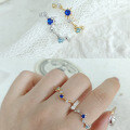 wholesale 【Clearance at a Loss】S925 Silver Gold-Plated Ring with Natural Colored Gemstone Jewelry for Daily Commuting Minimalist Style-0-22