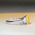 wholesale S925 silver trending live-streaming women's ring with yellow diamond princess square and zirconia,-0-2