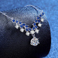 S925 Sterling Silver Moissanite French Luxury Necklace, 1-Carat D Color, Wholesale for Women-0-0