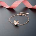 wholesale S925 Silver Rhinestone Mickey Mouse-shaped Elegant Bracelet for Women, Korean Style-0-0