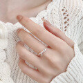 wholesale S925 Sterling Silver Minimalist Korean Style Cute Bow Adjustable Open Ring Trendy Design-0-1