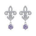 wholesale PT950 gold-plated S925 sterling silver cross-border new moissanite earrings with a sense of high-end luxury, Queen's iris flower earrings-0-11