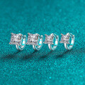 S925 Sterling Silver Moissanite Square Stud Earrings for Women-0-1