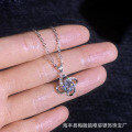 S925 Silver Moissanite Four-Leaf Clover Pendant Necklace-0-1
