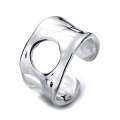 wholesale S925 sterling silver irregular hollow crumpled paper design open ring,ins-0-4