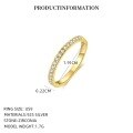 wholesale S925 Sterling Silver Classic Cross-Border Thin Band Zirconia Star Ring for Women, Ins Luxury Advanced Feel-0-9