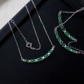 wholesale S925 Silver Natural A-Grade Jadeite Necklace Smile Style A-Grade Icy Yang Green Spicy Green Smile Style Collarbone Chain Niche Luxury-0-5