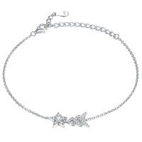 wholesale 925 Silver Star Bracelet, Ins European and American Fashion Brand Same Style Hand Jewelry with Design Sense-Platinum>925 silver
