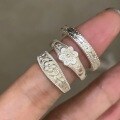 wholesale S925 Sterling Silver Vintage Chinese Floral Pattern Ring for Women, Small and Unique Design with Old-fashioned Plum Blossom Twisted Open Band-0-0