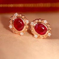 wholesale S925 Sterling Silver Overall Red Elk French Light Luxury Versatile Ear Studs, Personalized INS Style Earrings for Daily Commute Ear Accessories-BE0004-Rose Gold 925 Silver