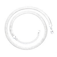 wholesale S925 Sterling Silver Minimalist Flat Snake Chain Necklace Hip Hop Trendy Niche Design Versatile Necklace-366L/approx. 9g 925 silver