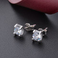 wholesale S925 Silver Fashionable Light Luxury Four-Prong Diamond-Studded Earrings for Women, Elegant Zircon Earrings, Factory Wholesale and Dropshipping-0-3