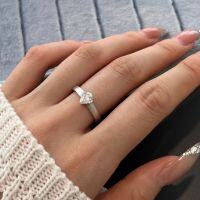 wholesale S925 Sterling Silver Cross-Border Korean Style Women's Ring, Exquisite and High-End, Waterdrop Diamond, Frosted Texture, Niche Luxury Pear-Shaped Band-DY121180-SW-WH 8