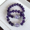 wholesale S925 Sterling Silver Natural Lavender Amethyst Nine Purple Fire Year Bracelet for Women with Sparkling Zircon, Versatile Crystal Wholesale-0-5