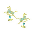 wholesale S925 metal original bfirst earrings with high-end sense, luxury unique Galloping Horse Treading on a Flying Swallow earrings wholesale-0-4