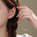 wholesale S925 Sterling Silver Bow Zircon Ear Studs Women Korean Minimalist Niche Luxury Exquisite Versatile Ins Ear Wholesale-0-1