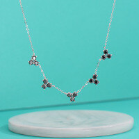 wholesale Rose Gold and White Gold S925 Sterling Silver Colored Moissanite Diamond Necklace Women's Cross Pendant Collarbone Chain Cross-Border Best-Seller-1.5 carat single 10-point (golden red diamond) necklace 925 silver