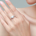 wholesale S925 Sterling Silver 2-Carat Princess Cut Moissanite Ring for Women, High-End Silver Jewelry-0-3